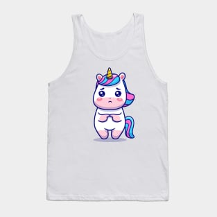 Cute Unicorn Sad Tank Top